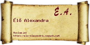 Élő Alexandra névjegykártya