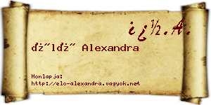 Élő Alexandra névjegykártya